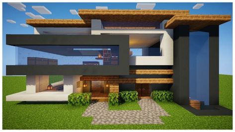 Minecraft Skyscraper, Modern Minecraft Houses, Minecraft House Plans, Bangunan Minecraft, Minecraft Modern, Minecraft City, Minecraft Plans, Minecraft Tips, Minecraft Construction