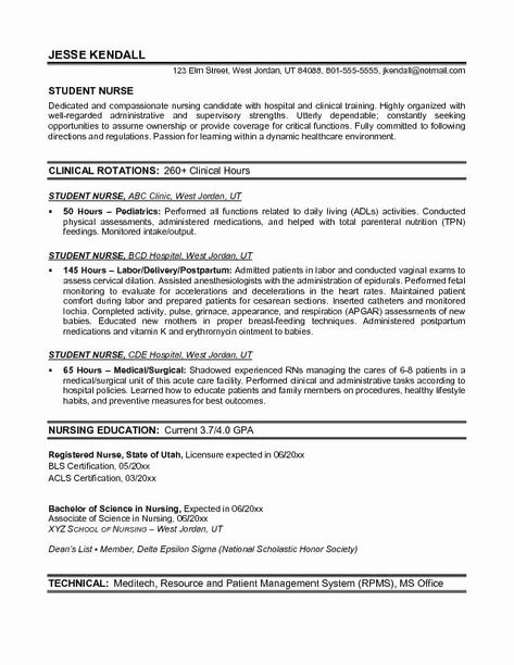 Resume for Nursing Student New Example Student Nurse Resume Free Sample Nursing School Pinterest New Grad Nursing Resume, Student Nurse Resume, Good Objective For Resume, Nursing Resume Examples, Registered Nurse Resume, Resume Objective Statement, Medical Resume, Nurse Resume, Resume Objective Examples