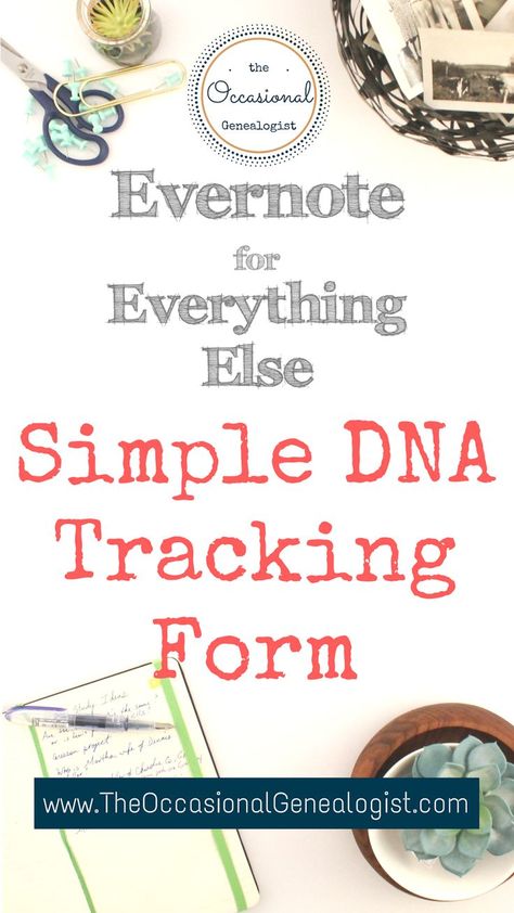 Learn how to use Evernote for genetic genealogy with this simple tracking form to help you get started with DNA for genealogy. | #geneticgenealogy  #Evernote #DNAforGenealogy #genealogy #familyhistory #DNA #TheOccasionalGenealogist Genealogy Notebook, Project Tracking, Genetic Genealogy, Genealogy Humor, Dna Project, Dna Replication, Genealogy Forms, Funny Test, Family Ancestry