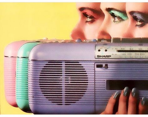 @eightiesgirls on Instagram: “The 80's pastel radios were 🔥 #80s #sharp #radio #nostalgia #childhoodmemories #rememberthis #retro #oldschool #totally80s #ilovethe80s…” 1980s Aesthetic, 80s Pastel, New Retro Wave, 80s Nostalgia, 80s Vibes, 80s Aesthetic, Retro Aesthetic, The Villain, Purple Green