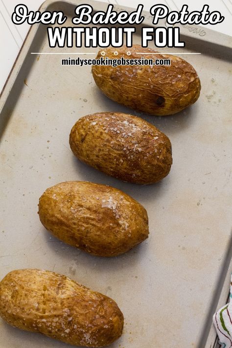 How to Make Perfect Baked Potato in Oven with No Foil - we show you how easy it is to make the best baked potato in the oven without any foil. Baked Potato In Oven, Best Oven Baked Potatoes, Potato In Oven, Potato In The Oven, Oven Baked Potato, Baked Potato Recipe, Cooking Baked Potatoes, Easy Baked Potato, Best Baked Potato