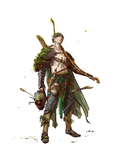 Forest Character, Mauro Belfiore, Forest Survival, Dnd Elves, Emerald Forest, Character Design Cartoon, Wood Elf, Character Sketches, Dungeons And Dragons Characters