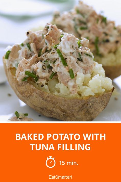 Baked Potato with Tuna Filling - quick recipe - simple dish - A recipe idea by EAT SMARTER | Fish, Vegetable, Potato #rootvegetable #recipes