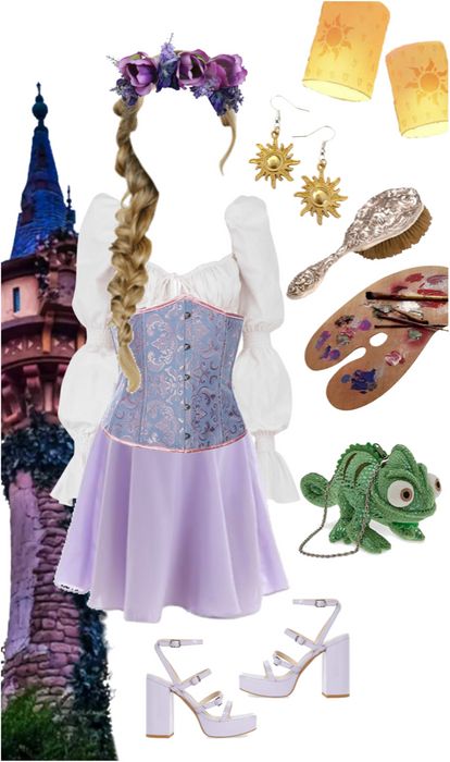 Rapunzel Outfit | ShopLook Diy Rapunzel Costume, Rapunzel Costume Women, Gang Outfits, Rapunzel Outfit, Rapunzel Costume, Disney Themed Outfits, Diy Costume, Cute Themes, Costume Women