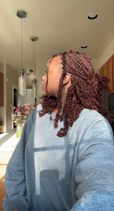 Auburn Spring Twists, Coffee Brown Passion Twists, Short Brown Passion Twists, Shirt Passion Twist, Passion Twists Mid Length, Ginger Mini Passion Twist, Small Short Passion Twists, Ginger Spring Twists, Auburn Passion Twists