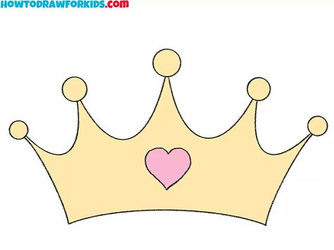 Crown Drawing Easy, Princess Crown Drawing, Crown Painting, Crown Pictures, Kids Hairband, Crown Drawing, Crown For Kids, Easy Drawing Tutorial, Drawing Lesson