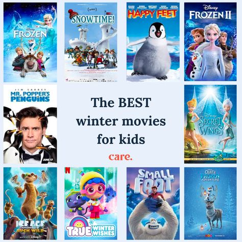 Snowy days call for hot cocoa and movie plays. ❄️ Stay warm this winter season by catching up on these cozy winter movies for kids. Head to the link in bio to learn where to watch. 🎬 Fun Friday Ideas, Movie Meals, Snow Movie, Penguin Names, Ice Age Movies, Kids Christmas Movies, Movie Night For Kids, Winter Movies, Movies For Kids