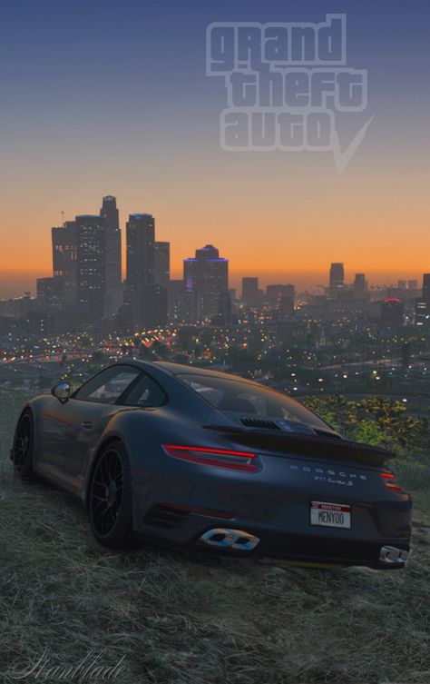 Porche at sunset in Los Angeles Gta 5 Gta 5 Wallpapers, Gta Logic, Sunset Los Angeles, San Andreas Gta, V Art, Gta V, Los Angeles Usa, Games Images, San Andreas