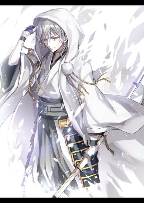 Tsurumaru Kuninaga, Anime Demon Boy, Demon King Anime, Black Anime Characters, Cool Anime Guys, Character Inspo, Animated Drawings, Anime Drawings Boy, Anime Angel