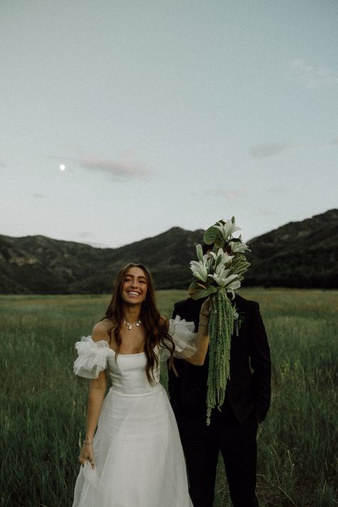 All White Dress Code Wedding, Wedding In The Fall Ideas, Unique Bridal Photos, Non Traditional Wedding Photography, My Wedding Aesthetic, Ethereal Wedding Photos, Natalie Zacek Wedding, Unique Wedding Inspiration, Gen Z Wedding