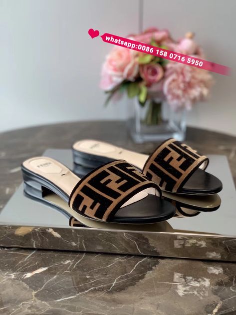 Fendi slides slippers women shoes Fendi Slides Women, Luxury Slides Women, Fendi Slippers, Fendi Slides, Bag Clothes, Summer Fashions, Stylish Footwear, Slides Slippers, Fresh Shoes