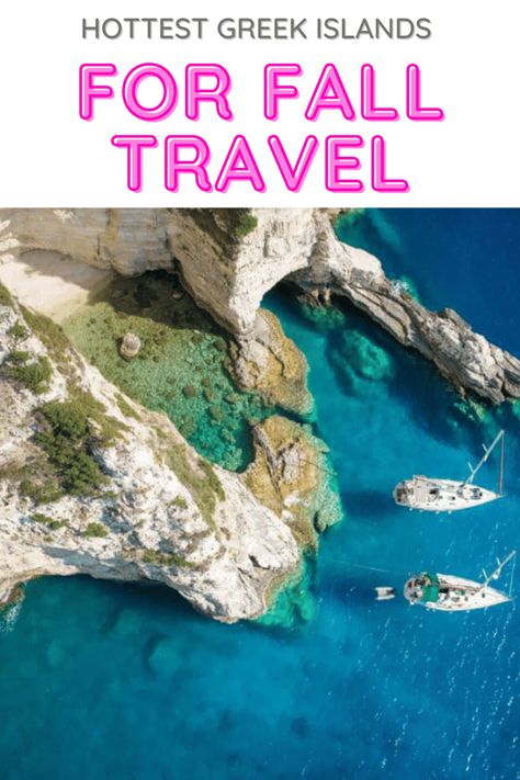 Greece Travel Blog: Are you wondering, "Where should I go on vacation in October"?. Well, why not try one of these Greek islands to visit in October? October is the perfect time to travel Greece! Here are the islands in Greece you shouldn't miss this fall. #Greece #GreeceTravel #TravelTips #BalkansTravel What To Pack For Greece In October, 2 Week Greek Island Itinerary, Greek Island Itinerary, Greece In October, Greece Island Hopping, Islands In Greece, Beautiful Vacation Destinations, Greek Islands To Visit, Islands To Visit