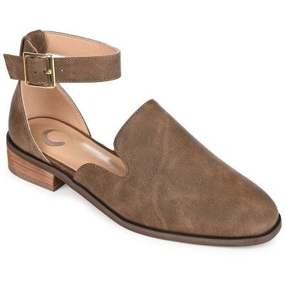 Journee Collection Womens Loreta Buckle Square Toe Loafer Flats, Brown 5.5 : Target Loafer Style, Fashion Shoes Flats, Loafer Shoes Women, Square Toe Heels, Brown Flats, Loafers Style, Comfortable Flats, Classic Shoes, Journee Collection