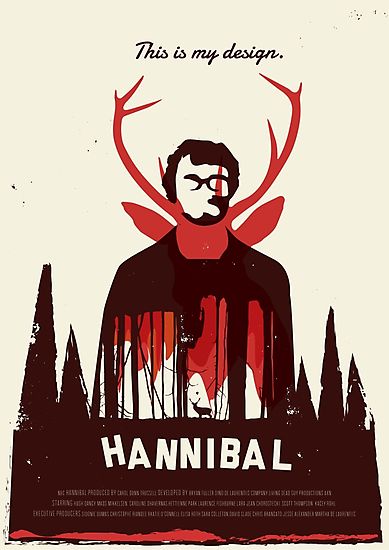 Hannibal Poster, Scott Thompson, Risa Rodil, Hannibal Tv Series, Sir Anthony Hopkins, Hannibal Series, Illustration Typography, Nbc Hannibal, Poster Series