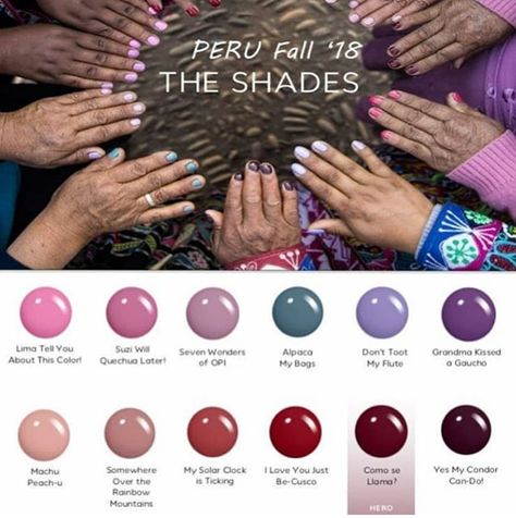 OPI fall/winter 2018 Peru Trendy Nails Winter, Opi Nail Polish Colors, Opi Fall, Opi Nail Colors, Pedicure Colors, Manicure Colors, Toe Nail Color, Ideas For Nails, Nails Winter