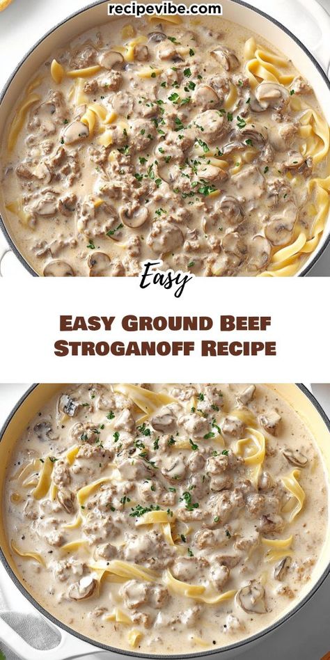 Searching for a flavorful dinner idea that won’t break the bank? This Easy Ground Beef Stroganoff Recipe combines ground beef and mushrooms for an irresistible dish! It’s perfect for a family meal or gathering. Don’t forget to save this recipe for your Ground Beef Recipes for future culinary inspiration! Ground Beef Mushroom Recipe, Ground Beef And Mushrooms, Beef And Mushroom Recipe, Beef Mushroom Stroganoff, Ground Beef Stroganoff Recipe, Beef And Mushrooms, Easy Ground Beef Stroganoff, Mushroom Stroganoff Recipe, Beef With Mushroom