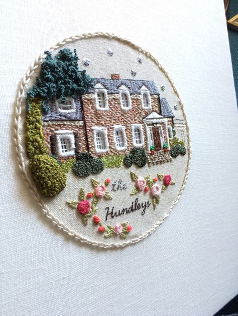 House Embroidery, Crewel Embroidery, Hand Embroidery Stitches, Embroidery Needles, Embroidery Hoop Art, Art Textile, Embroidery Inspiration, Brick House, Ribbon Embroidery