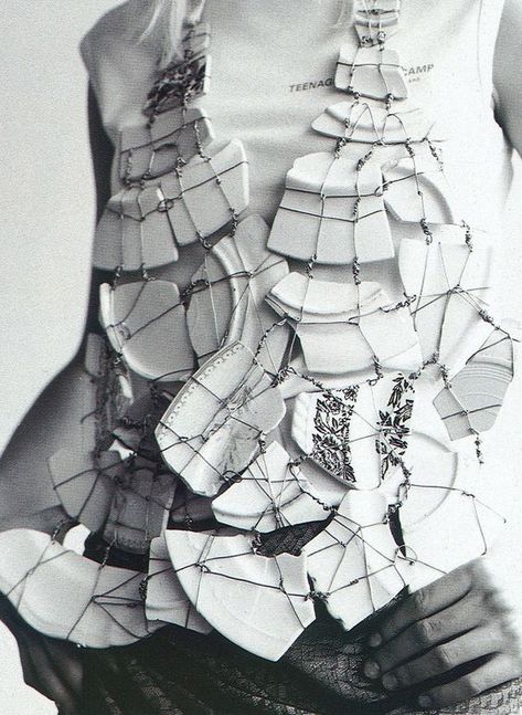 Recycle Fashion, Margiela Archive, Deconstruction Fashion, Bouchra Jarrar, Recycled Fashion, Broken Glass, Avant Garde Fashion, Raf Simons, Textiles Fashion