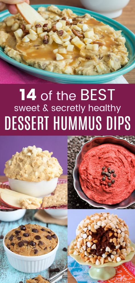 14 of the Best Dessert Hummus Dips - these flourless cookie dough dip recipes are safe to eat and made with a secret healthy ingredient. The kids will love these as an after school snack or as healthier desserts that are naturally gluten free and still taste indulgent. #cupcakesandkalechips #reciperoundup #cookiedough #chickpeas #glutenfree #dessert #dessertdips #desserthummus #hummus Flourless Cookie Dough, Snickerdoodle Desserts, Dessert Hummus Recipe, Creamy Chocolate Dessert, Cookie Dough Dip Recipe, Chocolate Hummus, Chocolate Peanut Butter Desserts, Pecan Desserts, Dessert Hummus