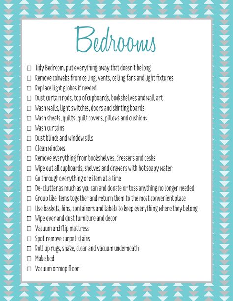 Spring Organising Challenge - Bedrooms - www.foreverorganised.com Spring Cleaning Bedroom, Bedroom Cleaning Checklist, Bedroom Checklist, Room Cleaning Tips, Tidy Bedroom, Detox Kur, Cleaning My Room, Spring Cleaning Checklist, Bedroom Bliss