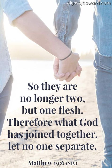 Tattoo Quotes Love, Greece Weddings, Bible Marriage, No Longer In Love, No Longer Two But One, Marriage Verses, Matthew 19 6, Love In Marriage, God Scriptures