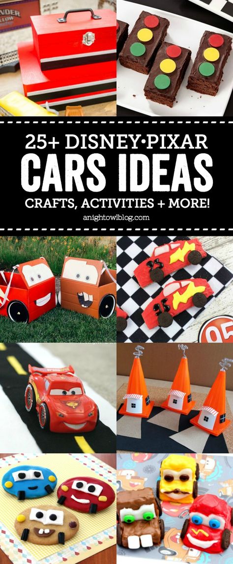 Excited for Disney•Pixar's Cars 3? Keep your kids busy having fun all summer with these FUN and easy Disney•Pixar Cars Ideas – Crafts, Activities and More! Disney Party Foods, Pixar Cars Birthday, Pixar Party, Cars (disney) Party, Disney Activities, Cars Birthday Party, Disney Cars Party, Cars Ideas, Disney Cars Birthday