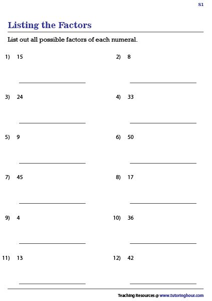 Factors Worksheet For Grade 4, Factors And Multiples 4th Grade, Factors And Multiples Worksheet, Factors Worksheet, Multiplication 3, Finding Factors, Class 4 Maths, 4th Grade Activities, Pre Algebra Worksheets