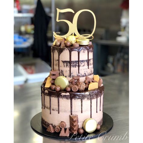 Two tier loaded chocolate cake Special Cakes Birthday Men, Two Tier Cake For Men, Male 50th Birthday Cake, Two Tier Chocolate Cake, 2 Tier Birthday Cake, Tier Birthday Cake, Strawberry Birthday Cake, Birthday Cake For Mom, Tiered Cakes Birthday