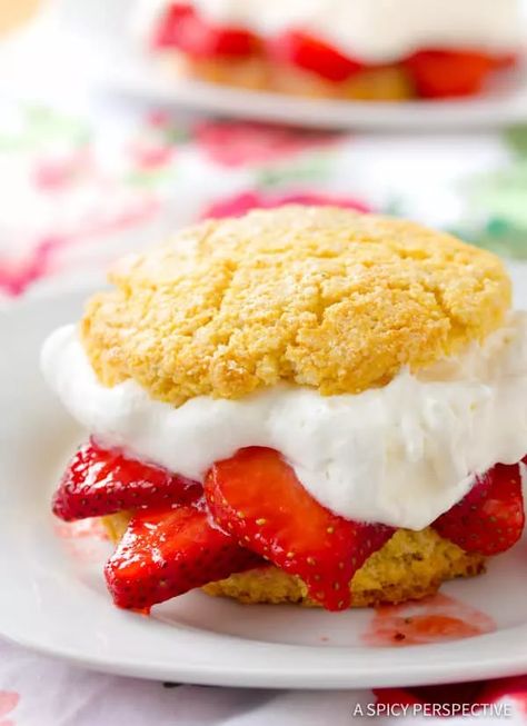 Rustic Strawberry Shortcake Recipe - A Spicy Perspective Vegan Shortcake, Vegan Strawberry Shortcake, Strawberry Shortcake Recipe, Banana Cream Pie Recipe, Strawberry Shortcakes, Caramel Chocolate Chip Cookies, A Spicy Perspective, Strawberry Shortcake Recipes, Shortcake Recipe