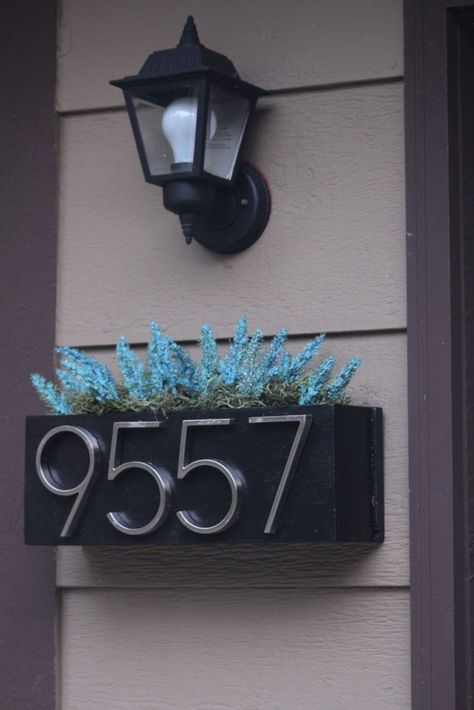 House Numbers Diy, Home Improvement Diy, Diy Curb Appeal, Modern House Number, Dekor Diy, Address Numbers, House Number Sign, Front Porch Decorating, Front Entrance