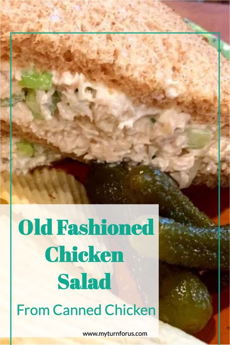 Chicken Salad From A Can, Chicken Salad From Canned Chicken, Chicken Salad Using Canned Chicken, Chicken Salad With Canned Chicken, Old Fashioned Chicken Salad, Chicken Salad With Celery, Canned Chicken Salad, Salads Lettuce, Basic Chicken Salad Recipe