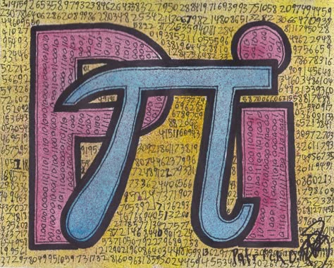 Pi Day Drawings, Pi Number Art, Pi Projects Math, Pi Day Projects, Pi Day Art, Pi Wallpaper, Pi Math Art, Pi Day Facts, Pi Aesthetic