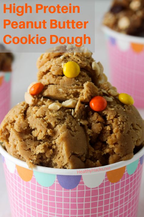 Edible Peanut Butter Cookie Dough, Edible Cookie Dough Healthy, High Protein Peanut Butter, Healthy No Bake, Butter Cookie Dough, Paleo Snack, Healthy Hacks, Healthy Cookie Dough, Protein Baking