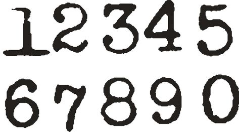 Typewriter Font Numbers Old Typewriter Font, Fonts Numbers, Cursive Numbers, Best Tattoo Fonts, Font Numbers, Number Tattoo Fonts, Font Tato, Number Font, Numbers Typography