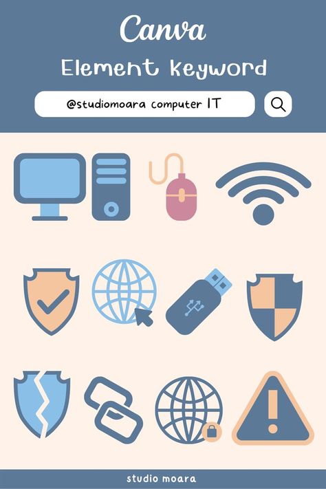 Bullet Journal Dividers, It Technology, Keyword Elements Canva, Canva Element Keyword, Canvas Learning, Canva Element, Computer Icon, Web Icons, Icon Collection