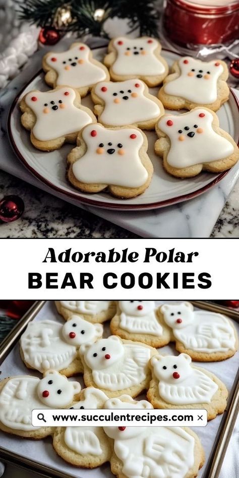 Try these No-Bake Polar Bear Cookies for a quick and delightful treat! Great for kids and adults alike during the winter season. Polar Bear Cookies, Penguin Cookies, Christmas Cheesecake, Diy Snacks, Christmas Recipe, Bear Cookies, Recipe Boards, Gluten Free Chocolate, Christmas Recipes