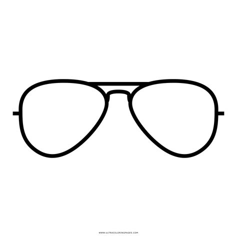 Aviator Glasses Coloring Page - Ultra Coloring Pages Cute Aviator Glasses, Aviator Sunglasses Drawing, Clear Aviator Glasses, Aviator Prescription Glasses, Mens Aviator Eyeglasses, Aviator Glasses, Cake Videos, Face Shape, Fun Easy