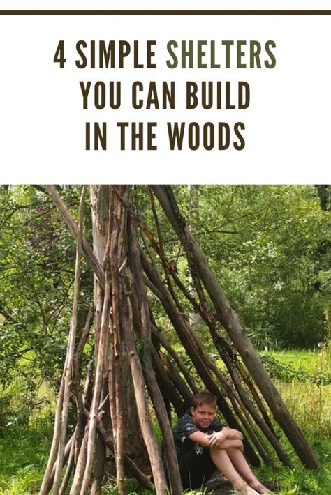 4 Simple Ways to Build a Shelter in the Woods - Preppers Survive Survival Huts Shelters, Easy Shelter In The Woods, Outdoor Shelter Ideas Woods, Diy Shelter In The Woods, How To Build A Shelter In The Woods, How To Survive In The Woods, Bushcraft Shelter Ideas, Survival Shelter Ideas, Shelter In The Woods