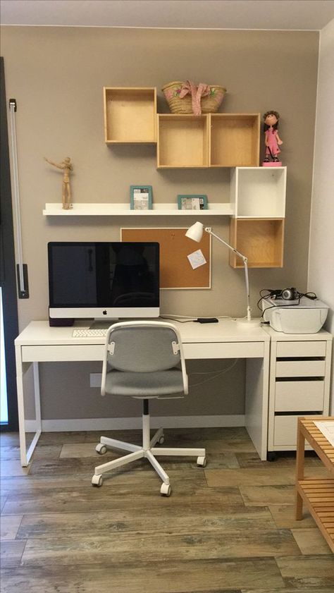 20 Simple And Stylish Workspace With IKEA Micke Desk | Home Design And Interior Ikea Micke Desk, Ikea Micke, Micke Desk, Ikea Desk Hack, Bureau Decor, Diy Dresser Makeover, Ikea Desk, Dekorasi Kamar Tidur, Home Office Space