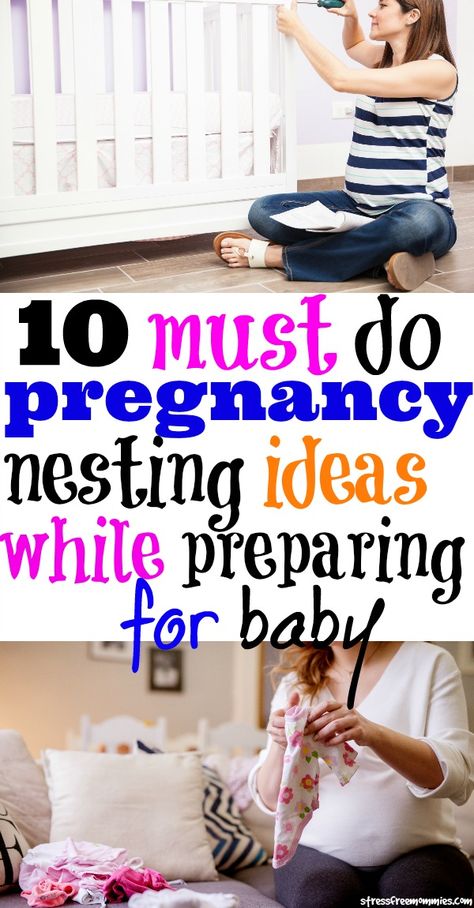 Check out these fun and helpful pregnancy nesting ideas to organize and prepare before baby arrives. Must do tips for nesting during pregnancy.The ultimate nesting checklist for expectant moms. Nesting Pregnancy, Baby Gender Prediction, Pregnancy Hacks, Pregnancy Problems, Newborn Hacks, Pregnancy Information, Baby Sleep Problems, Trimesters Of Pregnancy, Preparing For Baby