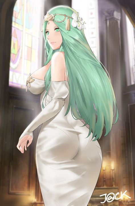 Rhea Fire Emblem, Fire Emblem Three Houses, Parted Bangs, Aqua Hair, Fire Emblem Characters, Three Houses, Very Long Hair, Manga Pictures, Fire Emblem