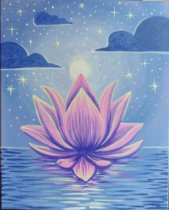 Join us at Pinot's Palette - South Hill Studio on Sat Jul 22, 2017 3:30-5:30PM for Lotus Floats. Seats are limited, reserve yours today! Spiritual Art Painting, Lotus Flower Painting, Whimsical Art Paintings, Lotus Painting, Acrylic Markers, Canvas Art Projects, Lotus Art, Canvas Painting Designs, Celestial Art