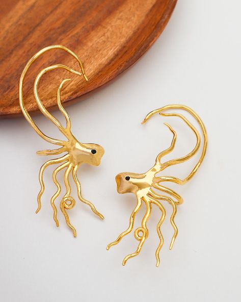 Octopus Earrings, Octopus Jewelry, Jewelry Ideas, Octopus, Nautical, Running, Silver