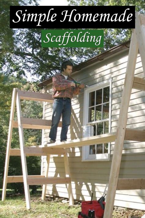 Wood Scaffolding Diy, Diy Scaffolding Ideas, Diy Scaffolding, Wood Scaffolding, Wooden Planter Boxes Diy, Wooden Scaffolding, Scaffolding Wood, Timber Frame Cabin, Carport Plans