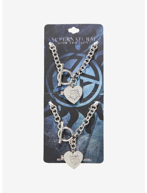 Supernatural Sam & Dean Best Friend Locket Necklace Set | Hot Topic Supernatural Jewelry, Supernatural Necklace, Supernatural Outfits, Supernatural Gifts, Harry Potter Marauders Map, Fandom Jewelry, Supernatural Wallpaper, Supernatural Jensen, Marauders Map