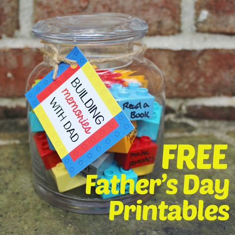 Building Memories Father's Day Gift idea & FREE Printables on our blog! Click to download your FREE Father's Day gift tags! Dad Gifts Diy, Building Memories, Memory Activities, Father's Day Activities, Father's Day Printable, Diy Father's Day Gifts, In Memory Of Dad, Father's Day Diy, Diy Building