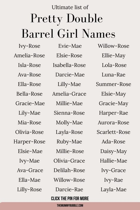 Double barrel names for girls Double Barrel Names, Western Baby Names, Girl Name Ideas, Meaningful Baby Names, Names For Characters, Sweet Baby Names, Names For Girls, Best Character Names, Baby Name List