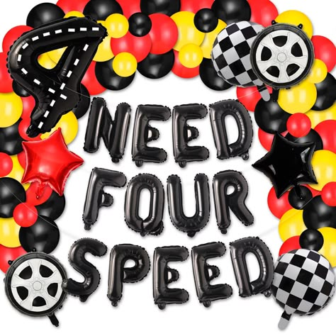 PRICES MAY VARY. Rev Up the Fun: Celebrate your little speedster's need four speed birthday with our exclusive "Need Four Speed" balloons, adding a dash of excitement to the party! Vibrant and Durable: These high-quality 4th birthday decorations for boy feature vibrant colors and durable materials, ensuring they stay inflated throughout the festivities, making your child's day even more memorable. Perfect Theme Match: Transform your space into a racing paradise with our themed 4 year old boy bir Need 4 Speed Birthday, Need Four Speed Birthday, Need Four Speed, 4 Birthday Party, 4th Birthday Party For Boys, 4th Birthday Boys, 5th Birthday Boys, Lincoln Birthday, 2nd Birthday Party For Boys