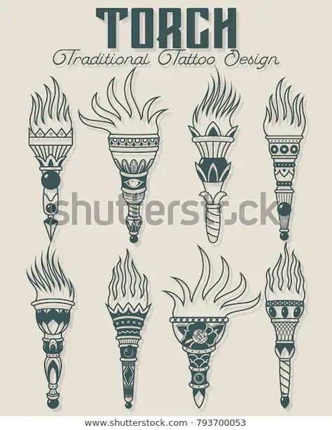 Ditch Ideas, Torch Tattoo, Traditional Tattoo Reference, Traditional Black Tattoo, Hawaii Tattoos, Traditional Flash, Traditional Tattoo Design, Tattoo Desings, Line Art Tattoos