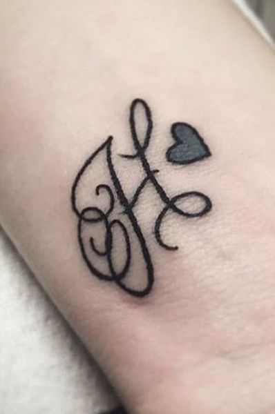 H Letter Tattoo With A Heart H Name Tattoo, H Letter Tattoo, Letter H Tattoo, H Name, H Tattoo, Letter Tattoo, H Letter, Letter H, Celebrity Tattoos